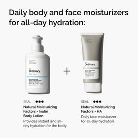 The Ordinary ingredient label showing inulin and natural moisturizing factors information