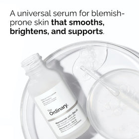 The Ordinary caffeine serum pipette dispensing a drop for precise application