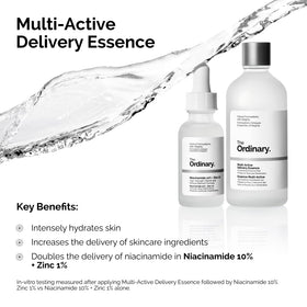Applying The Ordinary essence to hands before patting onto face to boost moisture