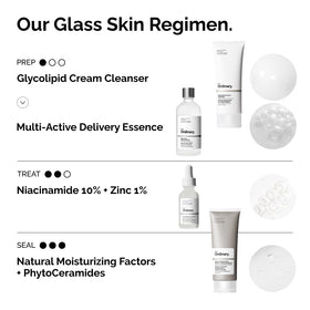 The Ordinary essence bottle beside a ruler showing 3.4 fl oz size and scale