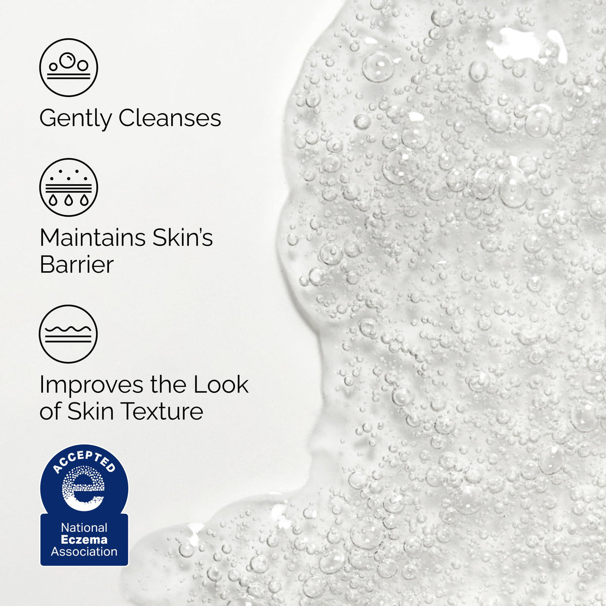 The Ordinary gel turning to foam illustrating effective, non-drying cleanse