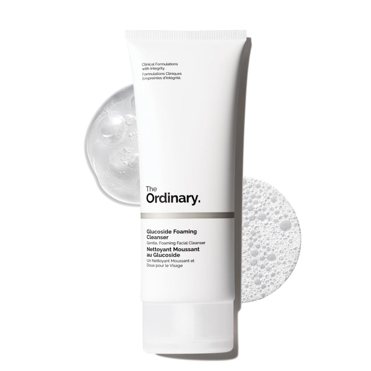 The Ordinary front bottle view showing label and gentle cleansing benefit