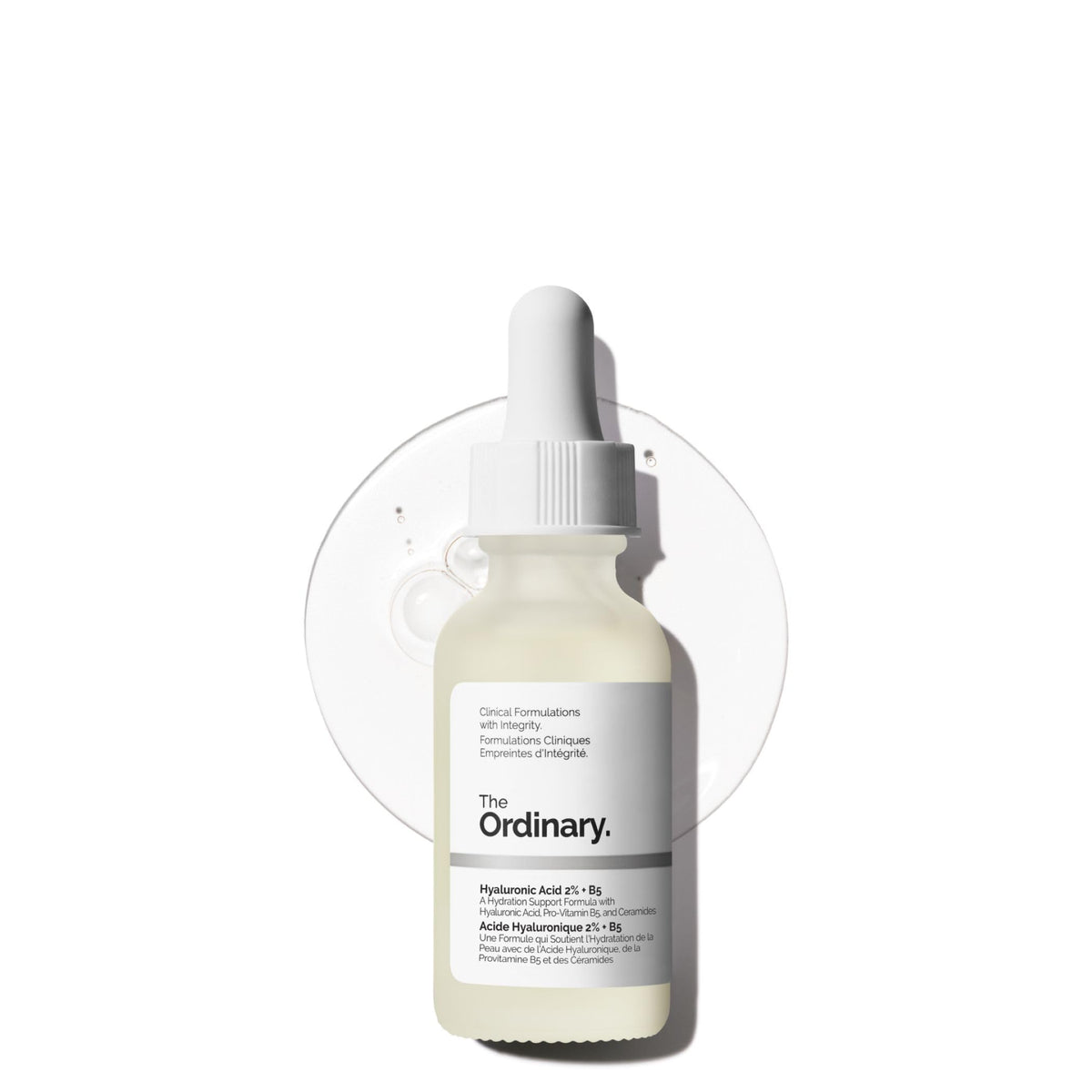 The Ordinary front packaging showing bottle and clear label, hydration-focused benefit