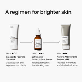 The Ordinary bottle held in hand to show 1 fl oz scale and portability