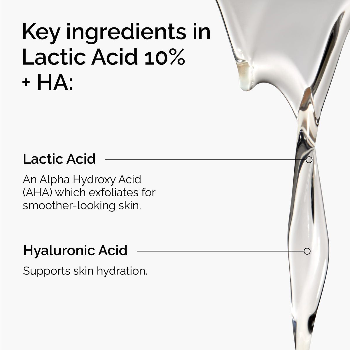 The Ordinary serum droplet texture close-up, highlights lightweight hydration