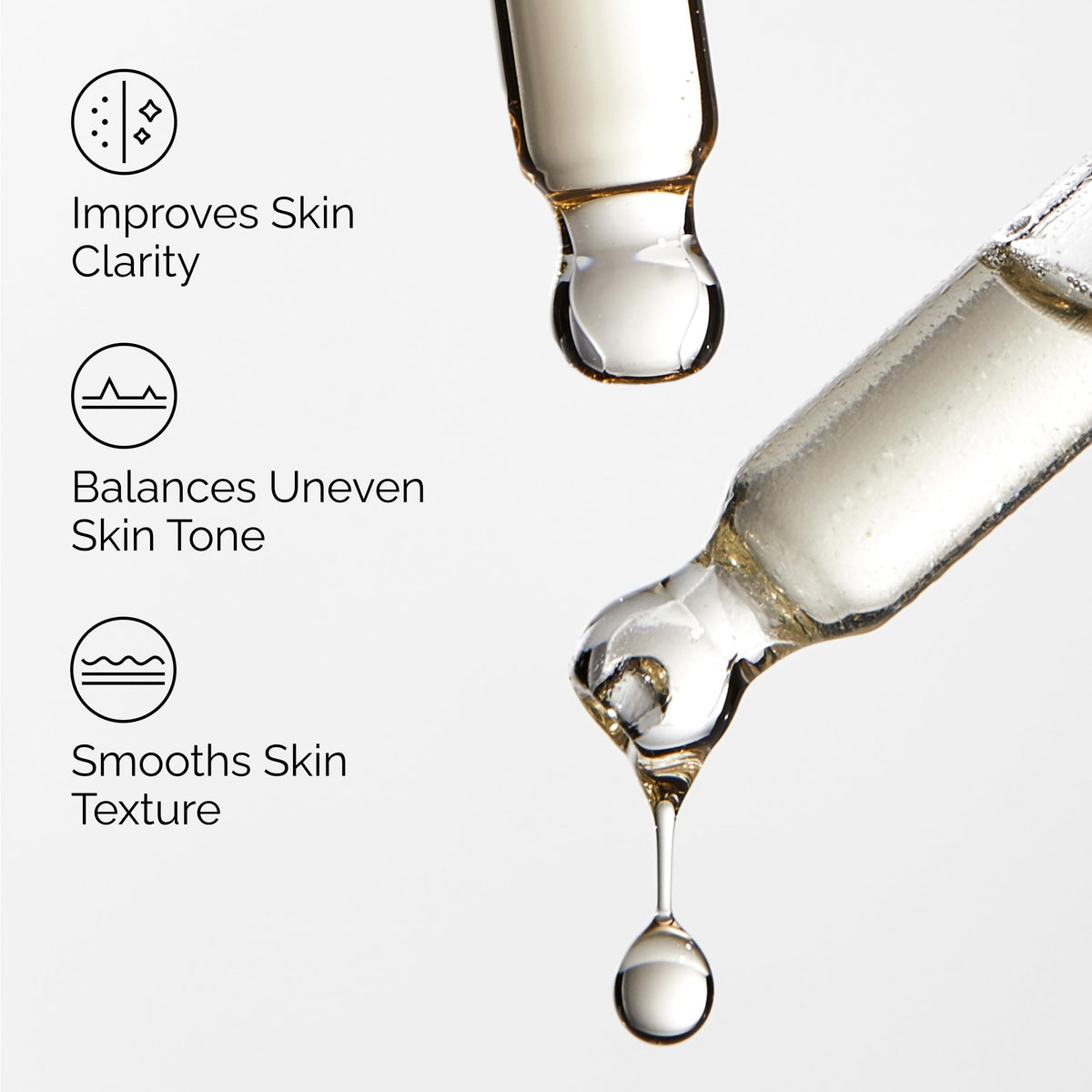 The Ordinary label close-up featuring mandelic acid and hyaluronic acid benefits