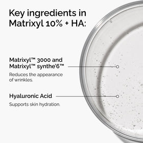 The Ordinary Matrixyl dropper dispensing a droplet, precise application and control