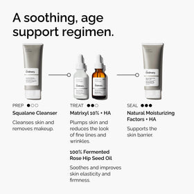The Ordinary Matrixyl bottle in hand for scale, 1 fl oz portable skincare size