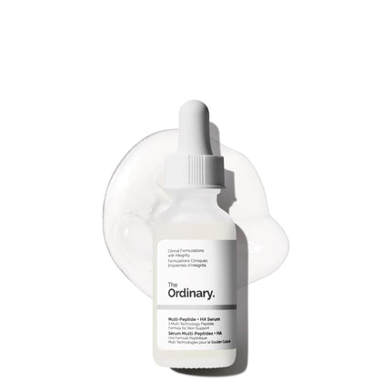 The Ordinary front bottle view showing packaging and clear serum benefit hydration