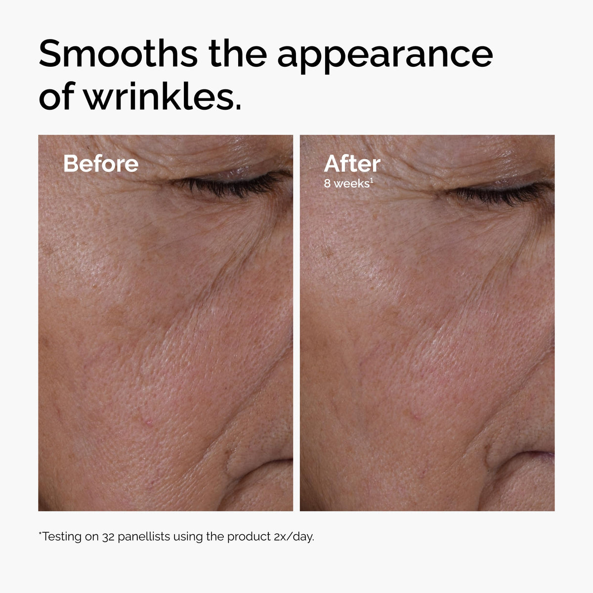 Label close-up showing The Ordinary ingredient list and peptide blend benefit