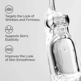 Close-up of serum texture highlighting lightweight feel and smooth absorption benefit