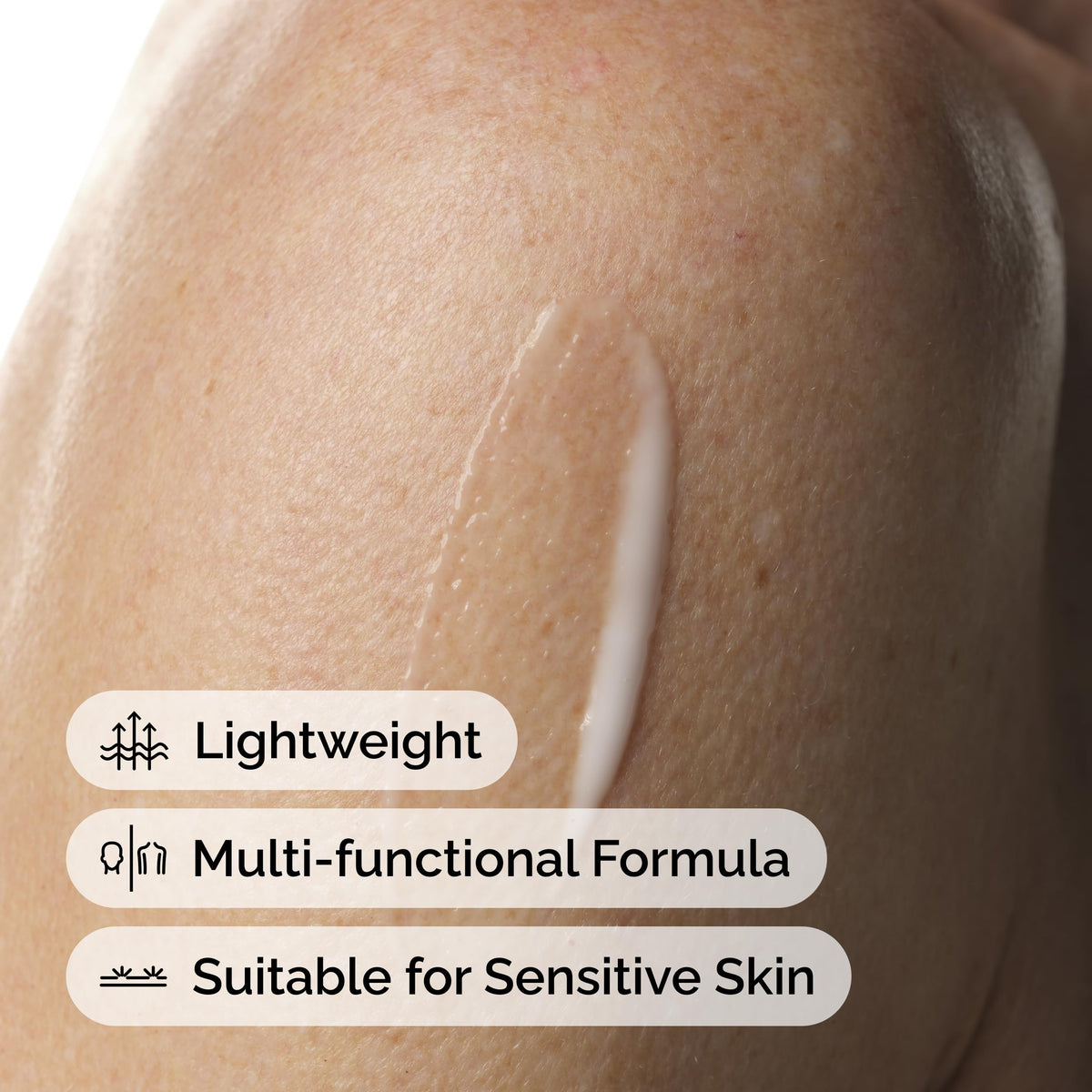 Applying The Ordinary emulsion to face and neck, demonstrates targeted brightening and hydration