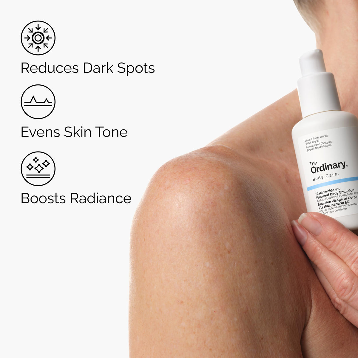 Close-up of emulsion texture on fingertip, shows smooth lightweight hydration benefit