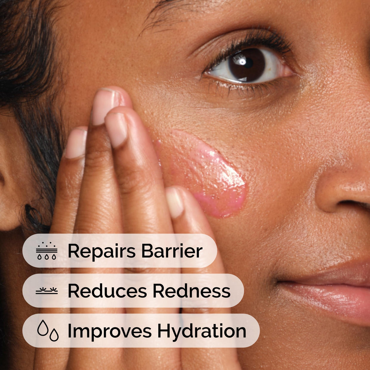 The Ordinary pink serum texture close-up highlighting lightweight hydration and smooth absorption