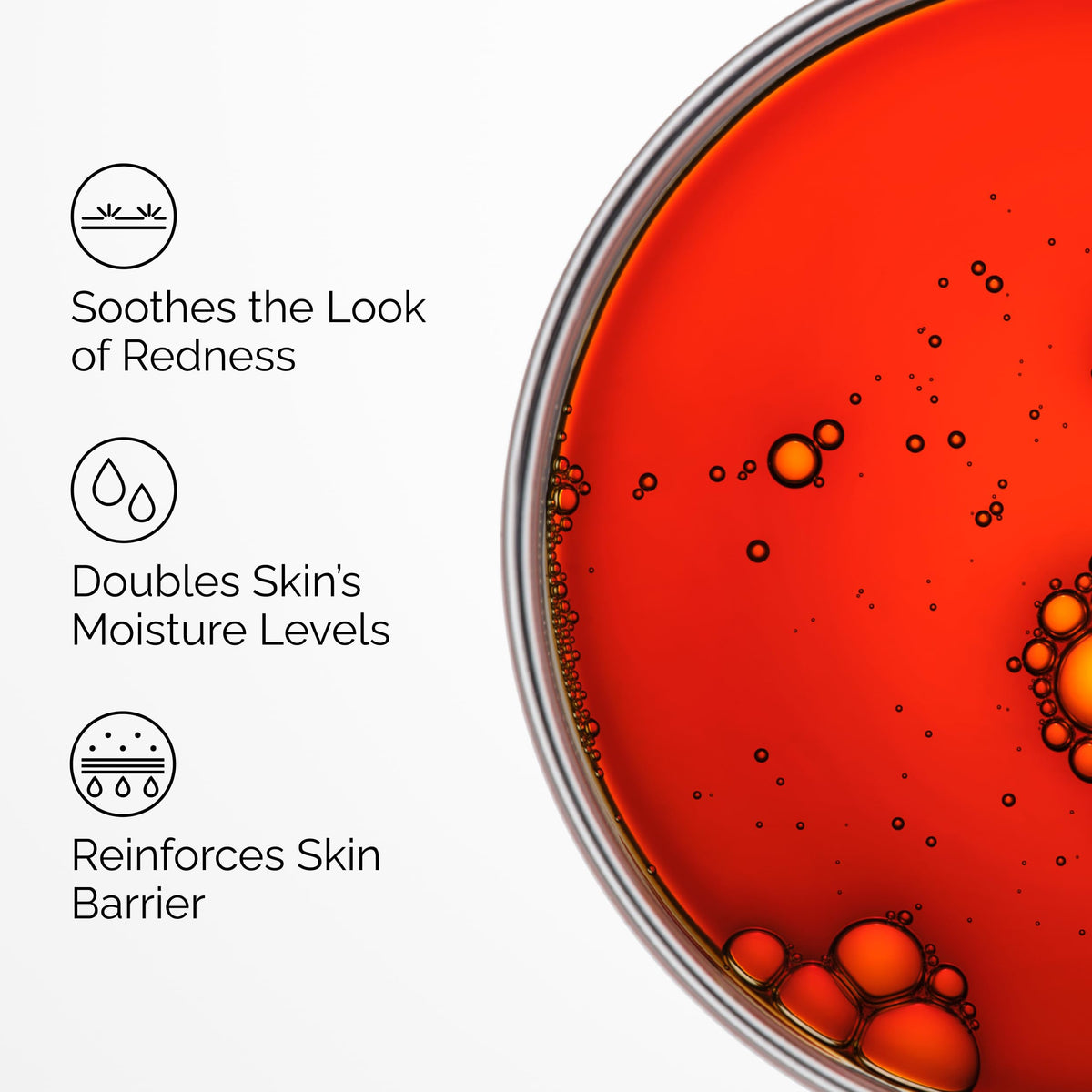 Close-up of deep red Pycnogenol serum highlighting antioxidant-rich color