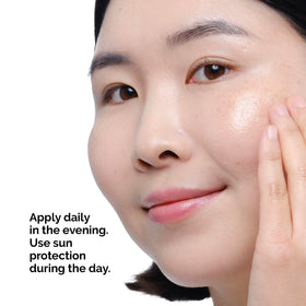 The Ordinary retinol close-up of label and ingredient line, clarifying usage and storage instructions