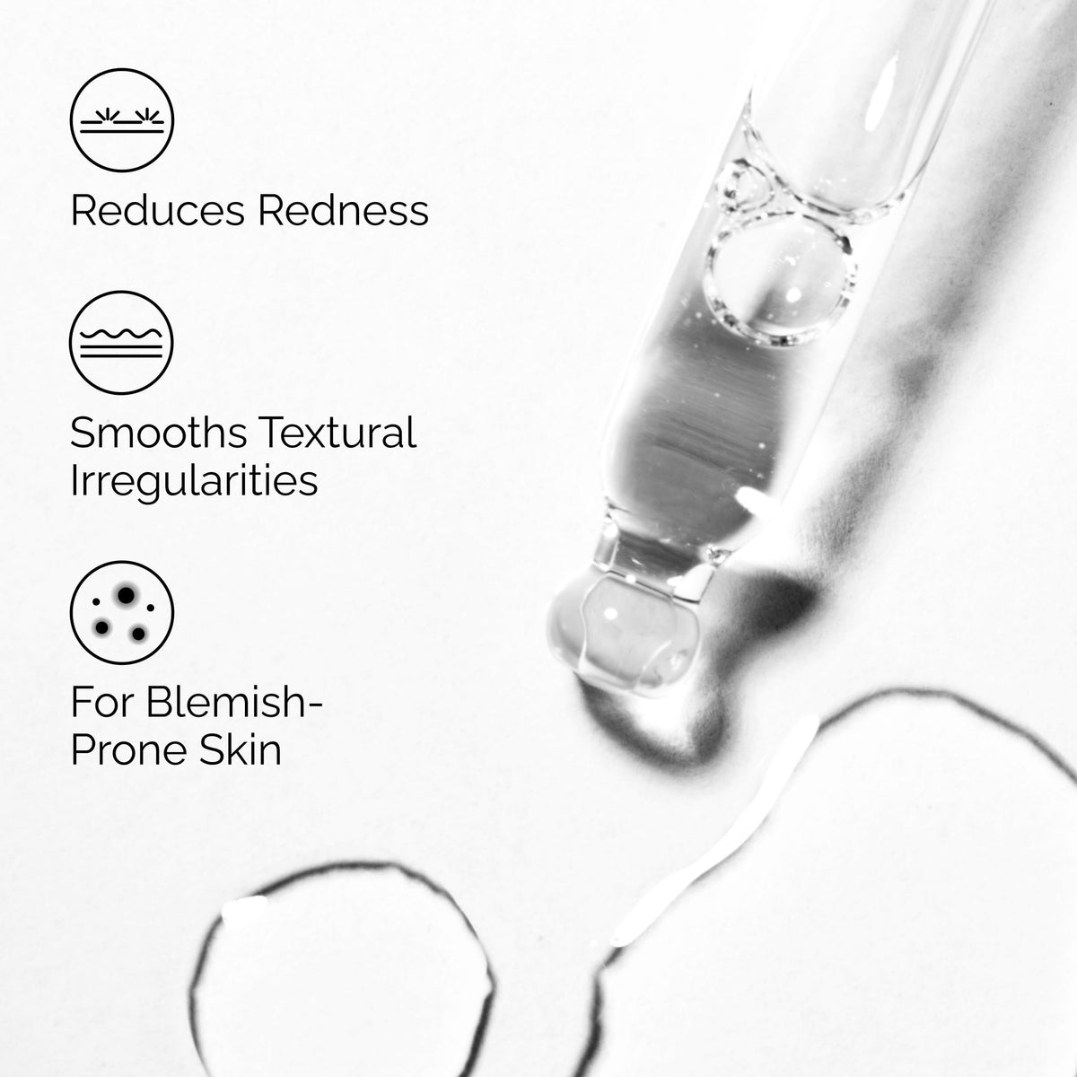 The Ordinary pipette dispensing solution onto fingertip for controlled application benefit