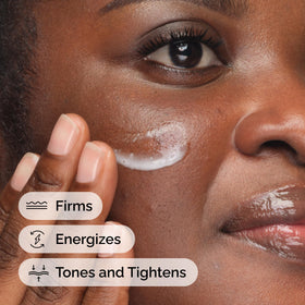 The Ordinary serum being massaged into skin to reduce puffiness and tone