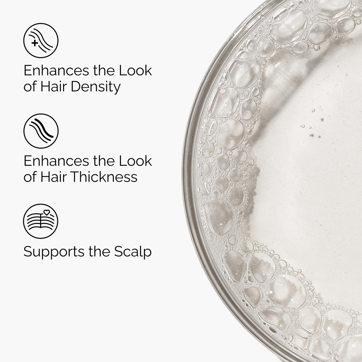 The Ordinary applying serum to scalp, demonstrating targeted use for denser-looking hair
