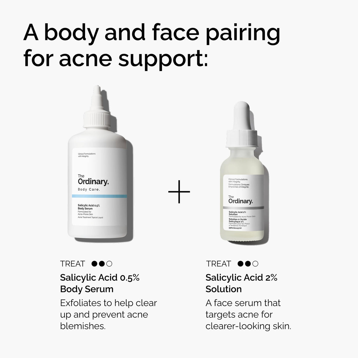 The Ordinary bottle next to a hand showing 8.1 fl oz scale for product quantity benefit