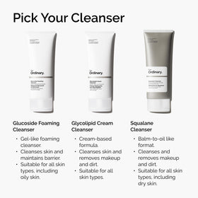 The Ordinary lifestyle in bathroom showing cleanser on counter and practical daily-use benefit