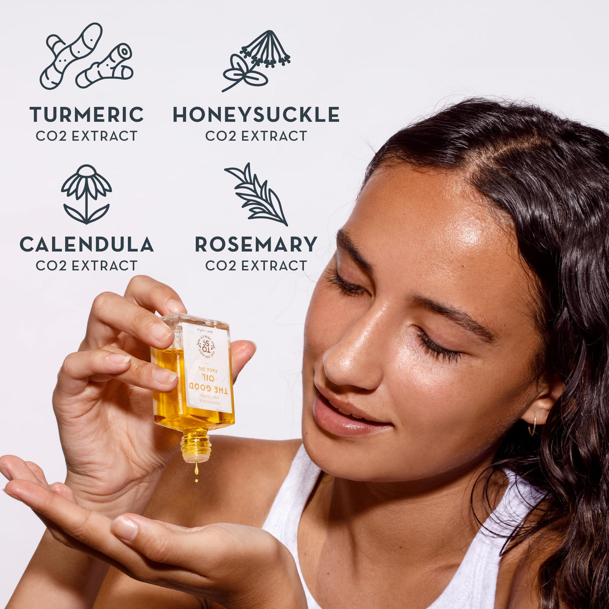 The Organic Skin Co. oil texture close-up showing lightweight absorption benefit