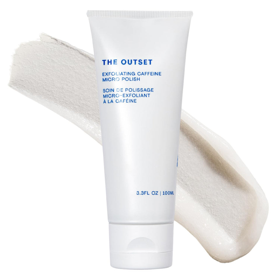 The Outset front packaging showing the exfoliating micro polish and benefits
