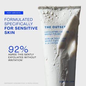 The Outset bottle held in hand to show true 3.3 fl oz size and portability