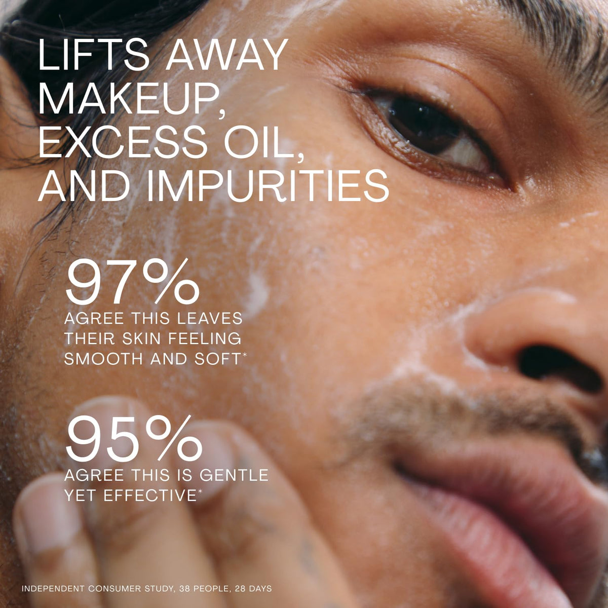 The Outset gel texture on hand illustrating lightweight foam and hydrating feel