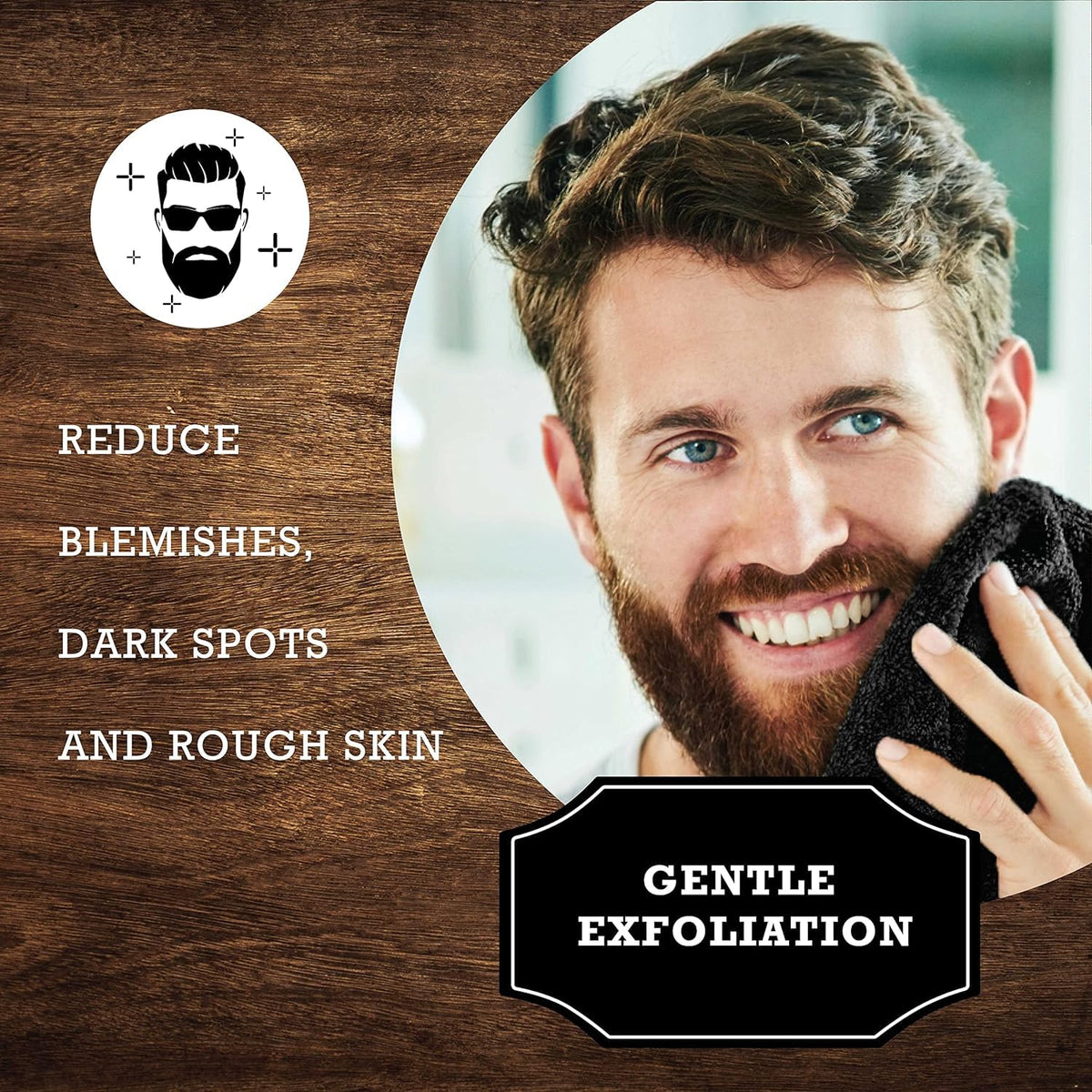 The Rustic Man close-up of soft terry side showing plush fibers for gentle cleansing benefit