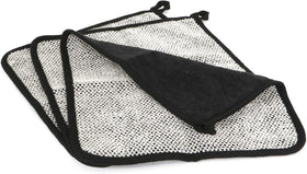The Rustic Man pack of wash cloths in a travel bag illustrating compact portability benefit