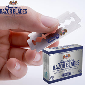 The Shave Factory stacked blades closeup showing uniform edges and reliable performance