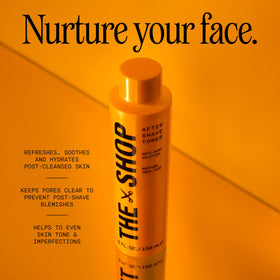 The Shop aftershave toner applied onto hand demonstrating cooling feel and immediate comfort