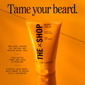 The Shop Uninterrupted applied to beard demonstrating softening and taming benefits
