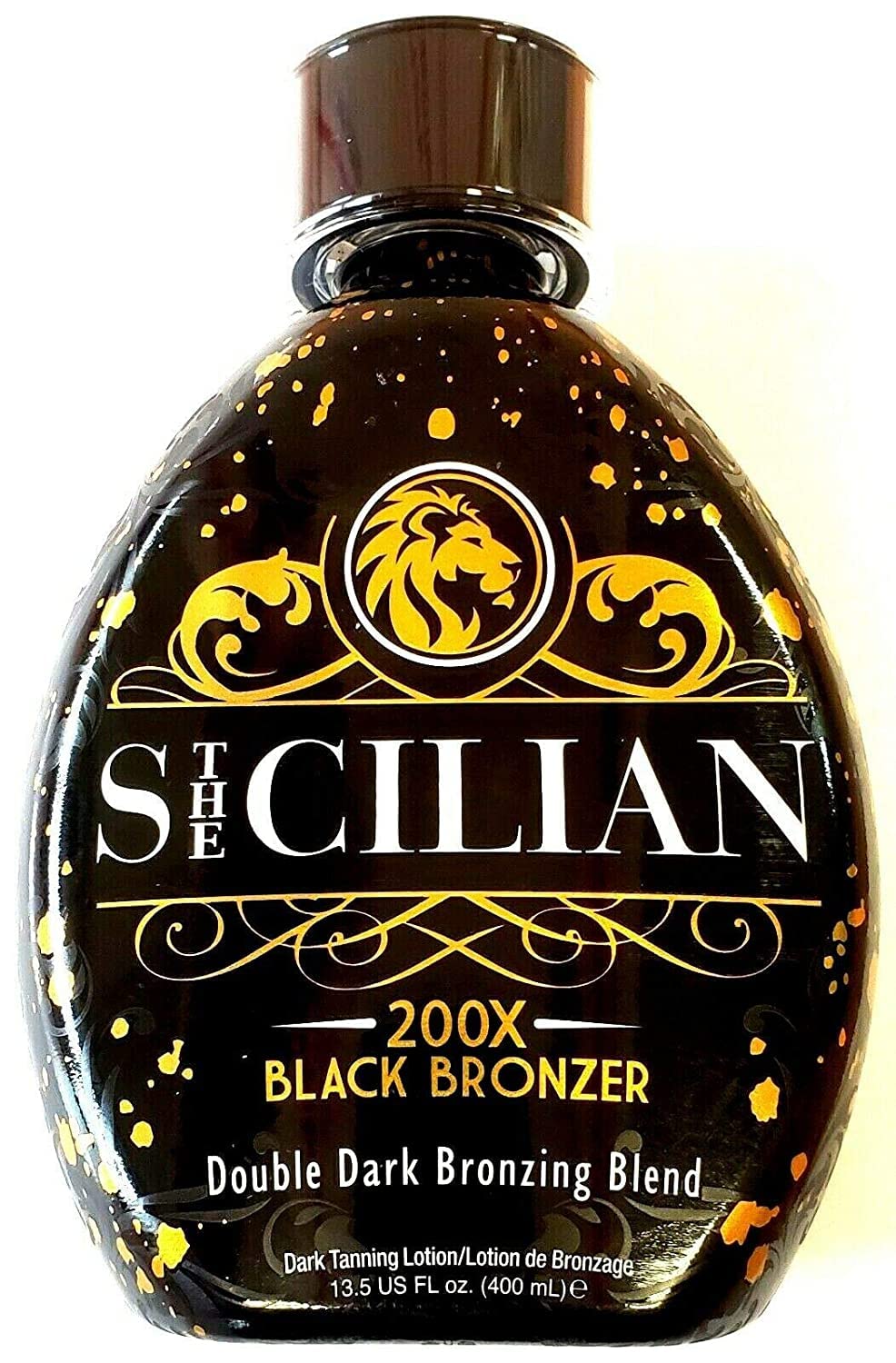 The Sicilian front bottle view showing product and immediate bronze tint