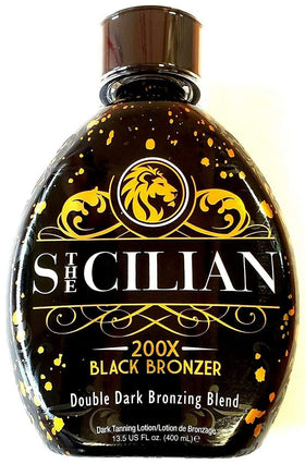 The Sicilian front bottle view showing product and immediate bronze tint