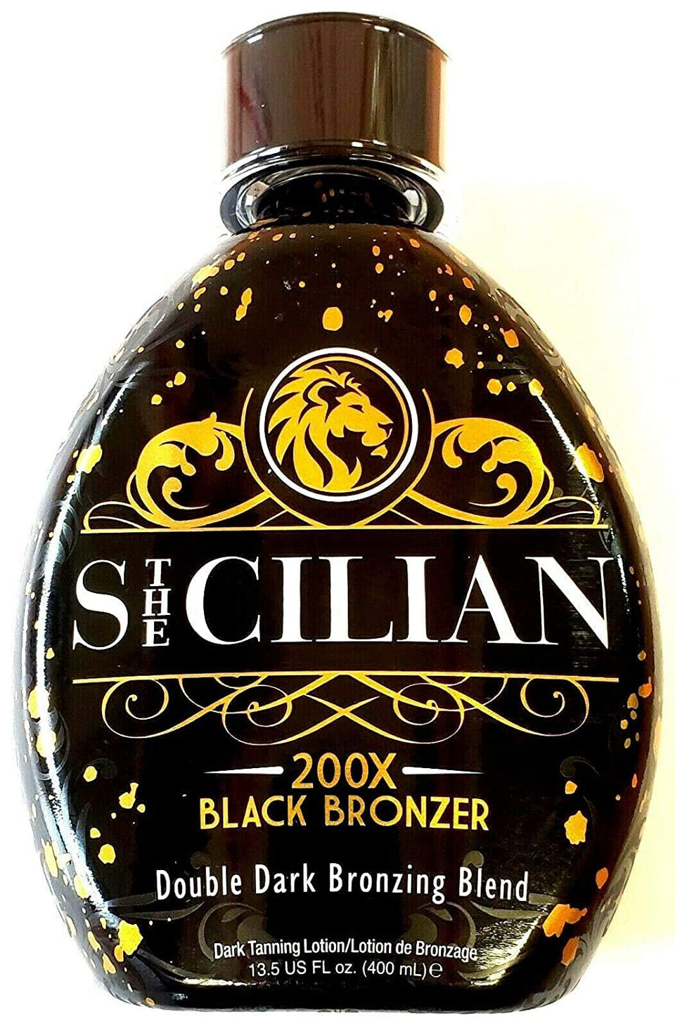 The Sicilian front bottle view showing product and immediate bronze tint