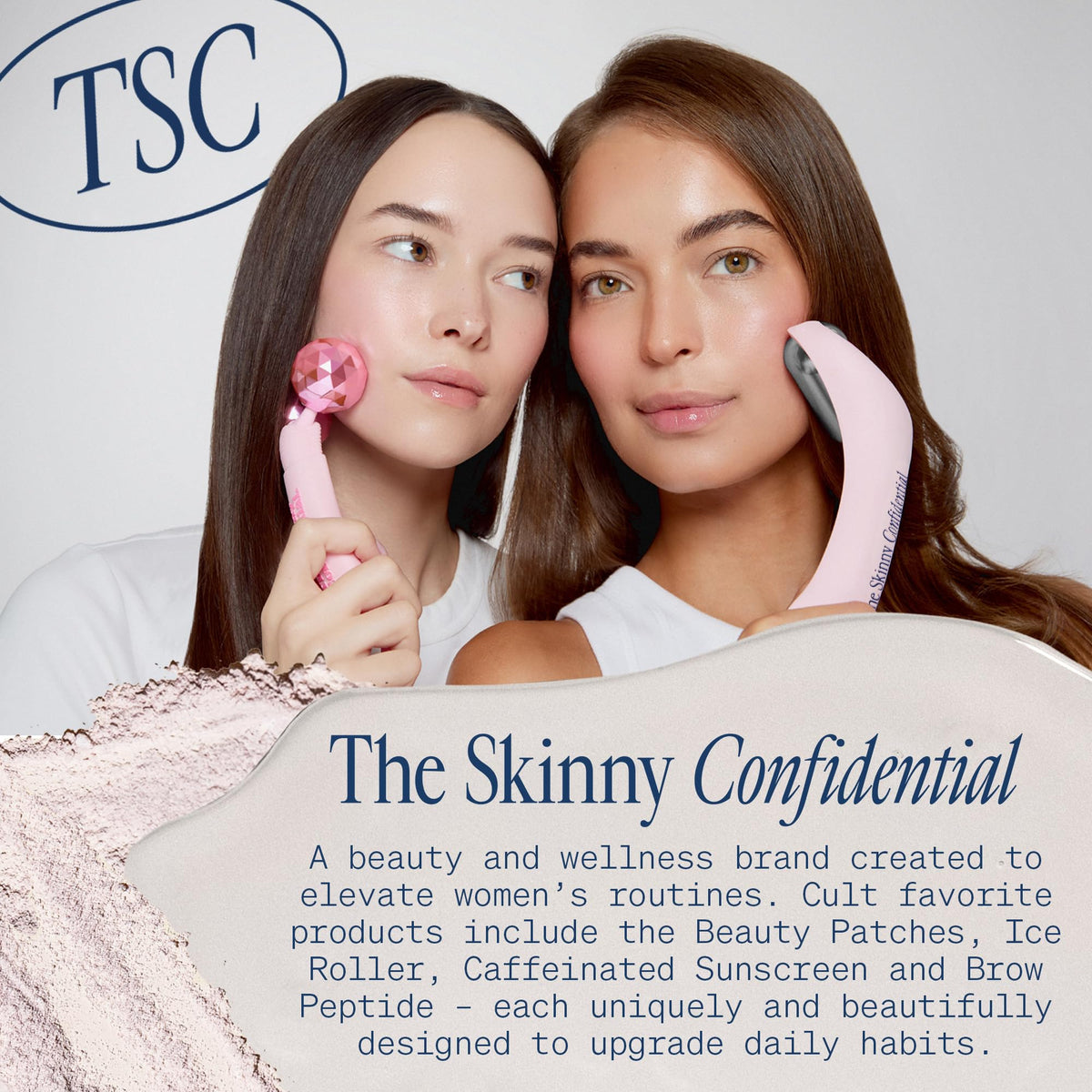 The Skinny Confidential roller with dust bag and packaging for travel-friendly storage