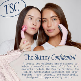 The Skinny Confidential roller with dust bag and packaging for travel-friendly storage