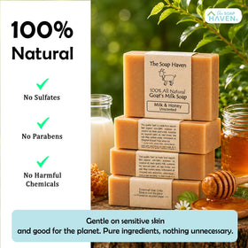 The Soap Haven label and ingredients list highlighting natural, chemical-free formula