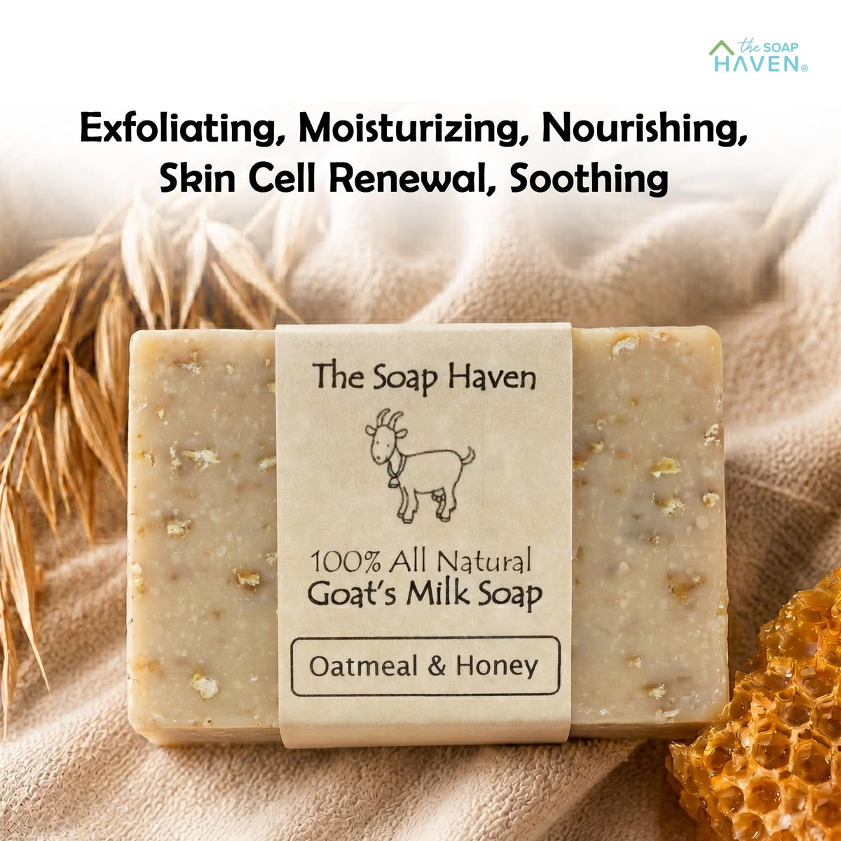 Lather demo in hand using The Soap Haven soap showing creamy, moisturizing foam