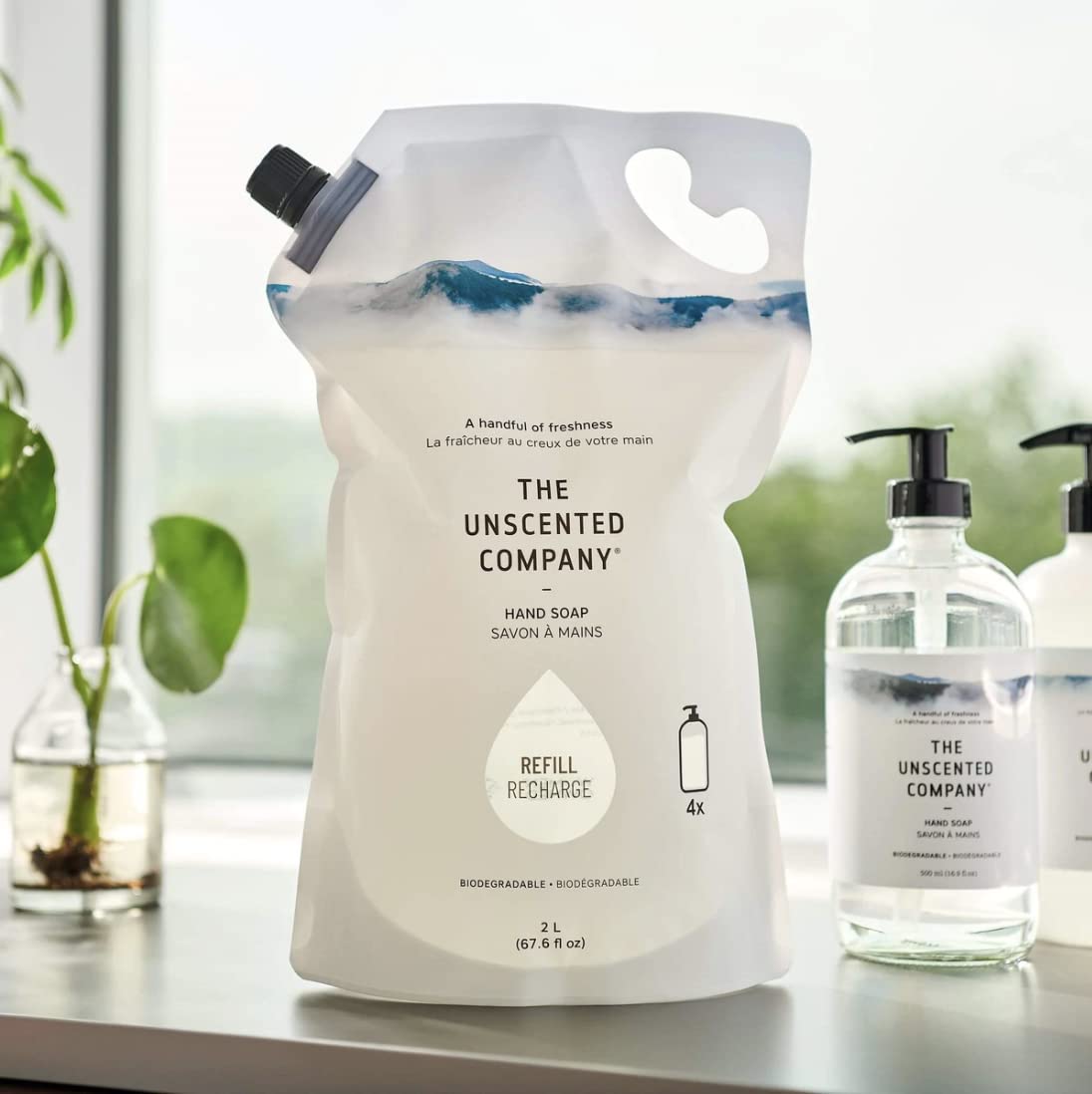 Close-up of The Unscented Company ingredients panel emphasizing plant-based components and transparency