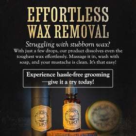 THE VINTAGE GROOMING CO. before and after mustache showing wax removed