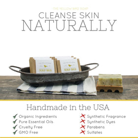 The Yellow Bird soap placed next to a ruler showing size and travel-friendly benefit