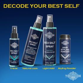 THEMANCODE label and ingredients closeup showing product information benefit