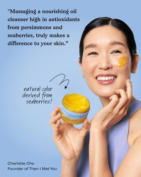 Then I Met You balm on bathroom counter showing how it fits into daily routine