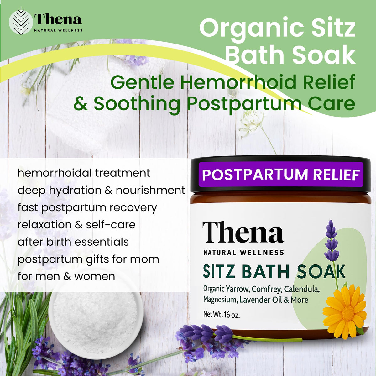 THENA sitz bath in use on toilet showing comfortable at-home recovery routine