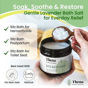 THENA pouring soak into a sitz basin for quick, easy postpartum relief