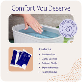 Therabath melted wax texture close-up highlighting smooth, pliable hydration