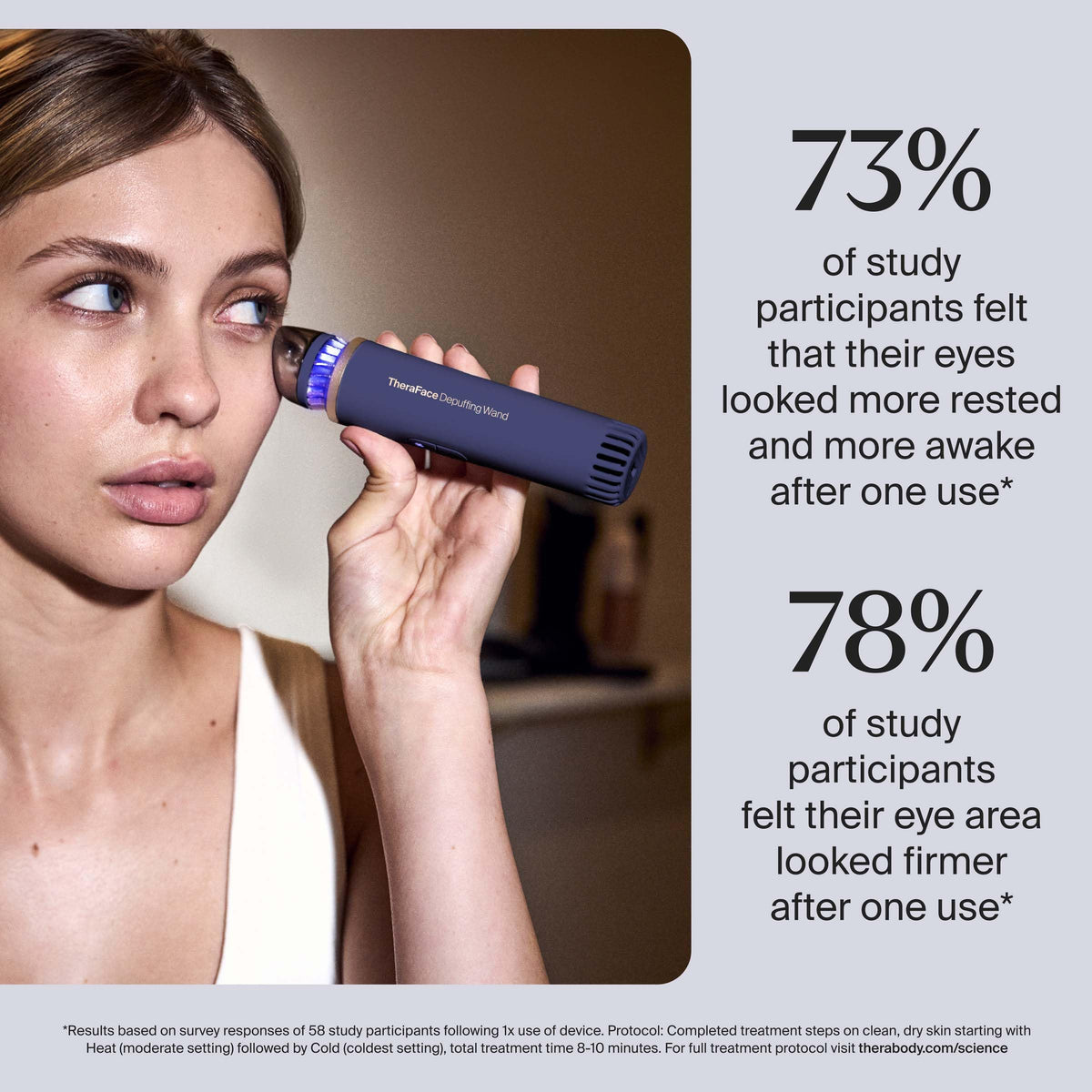 TheraFace wand side profile emphasizing ergonomic shape and comfortable grip for daily use